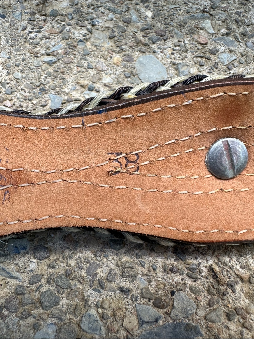 Vintage Circle Y Horsehair Concho Belt Size 38 Handmade Western USA Texas - Picture 8 of 12